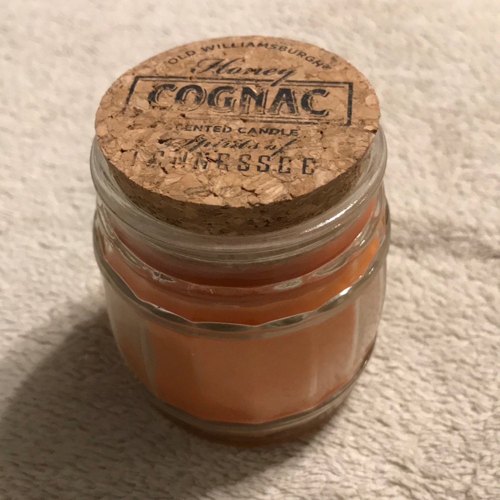 Cognac Scented Jar Candle with Cork Lid - Orange